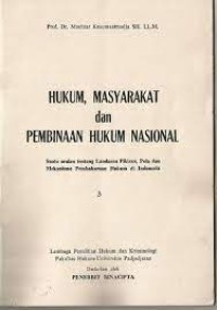 Image of Hukum, masyarakat dan pembinaan hukum nasional