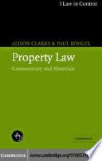 Image of Property law, commentary and materials