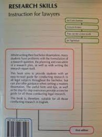 Image of Research skills : instruction for lawyers = Onderzoeksvaardigheden : Instructie voor Juristen